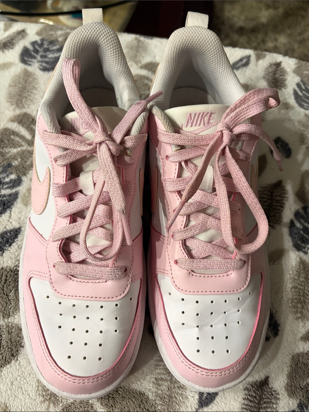 Nike Court Borough Low Recraft Girls Pink And White Sneakers